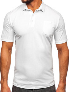 Camiseta algodón de manga corta polo para hombre blanco Bolf 143006