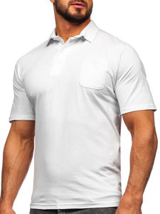 Camiseta algodón de manga corta polo para hombre blanco Bolf 143006