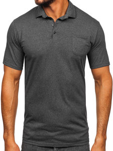 Camiseta algodón de manga corta polo para hombre grafito Bolf 143006