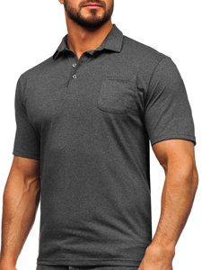 Camiseta algodón de manga corta polo para hombre grafito Bolf 143006