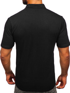 Camiseta algodón de manga corta polo para hombre negro Bolf 143006