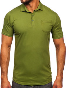 Camiseta algodón de manga corta polo para hombre verde Bolf 143006