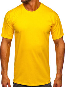 Camiseta algodón sin impresión para hombre amarillo Bolf B459