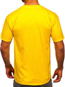 Camiseta algodón sin impresión para hombre amarillo Bolf B459