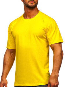 Camiseta algodón sin impresión para hombre amarillo y fluorescente Bolf B459