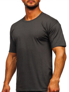 Camiseta algodón sin impresión para hombre antracita Bolf B459