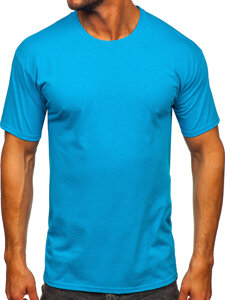 Camiseta algodón sin impresión para hombre azul Bolf B459