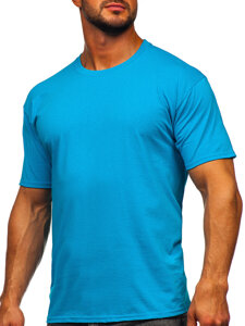 Camiseta algodón sin impresión para hombre azul Bolf B459