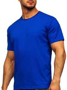 Camiseta algodón sin impresión para hombre azul medio Bolf 192397