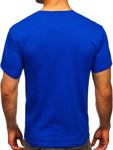 Camiseta algodón sin impresión para hombre azul medio Bolf 192397