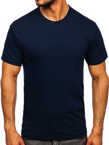 Camiseta algodón sin impresión para hombre azul oscuro Bolf 192397