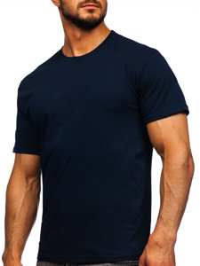 Camiseta algodón sin impresión para hombre azul oscuro Bolf 192397