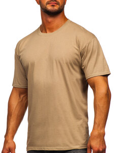 Camiseta algodón sin impresión para hombre beige Bolf B459