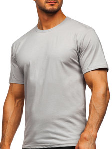 Camiseta algodón sin impresión para hombre gris Bolf 192397