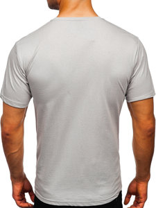 Camiseta algodón sin impresión para hombre gris Bolf 192397