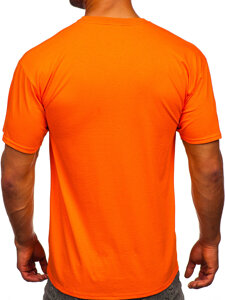 Camiseta algodón sin impresión para hombre naranja Bolf B459