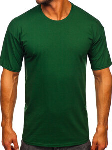 Camiseta algodón sin impresión para hombre verde oscuro Bolf B459