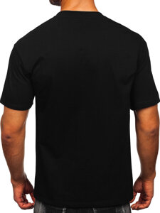 Camiseta básica de algodón para hombre Negro Bolf 67T1298