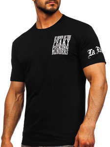 Camiseta con aplicaciones para hombre color negro Bolf 21008