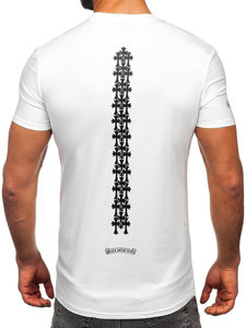 Camiseta con bolsillo de manga corta con impresión para hombre blanco Bolf MT3044