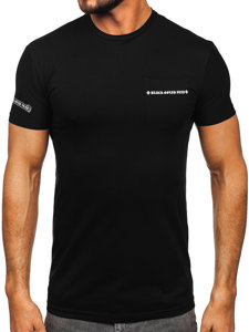 Camiseta con bolsillo de manga corta con impresión para hombre negro Bolf MT3044