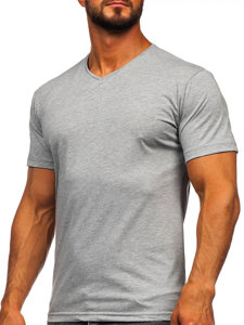 Camiseta con escote de pico sin impresión para hombre gris Bolf 192131