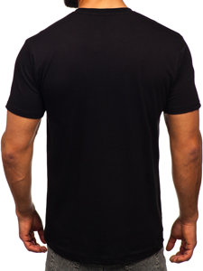 Camiseta de algodón con estampado para hombre color negro Bolf 14800