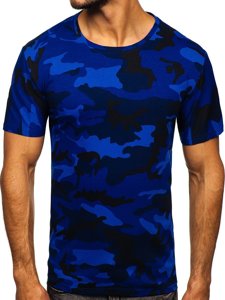 Camiseta de camuflaje para hombre color azul oscuro Bolf S807