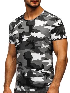 Camiseta de camuflaje para hombre color gris Bolf S807