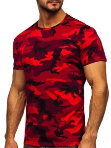 Camiseta de camuflaje para hombre color rojo Bolf S807