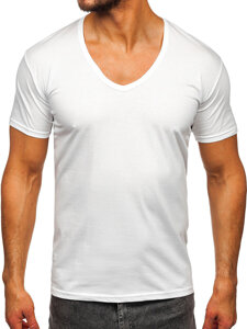 Camiseta de escote en V para hombre blanco Bolf 9002-3P 3 PACK