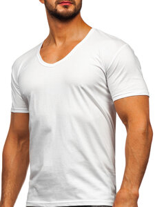 Camiseta de escote en V para hombre blanco Bolf 9002-3P 3 PACK