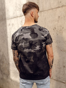 Camiseta de manga corta camuflaje con impresión para hombre grafito Bolf S808A1