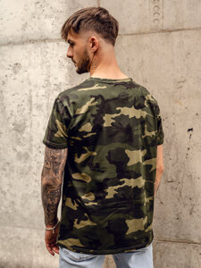 Camiseta de manga corta camuflaje para hombre caqui Bolf S807A1