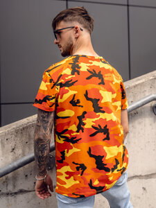 Camiseta de manga corta camuflaje para hombre naranja Bolf S807A1