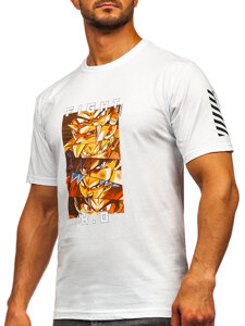 Camiseta de manga corta con aplicaciones para hombre blanco Bolf 2611-1