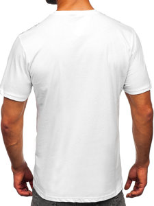 Camiseta de manga corta con estampado para hombre blanca Bolf 14234