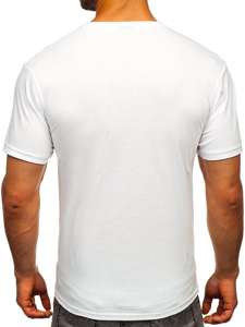 Camiseta de manga corta con estampado para hombre blanco Bolf 1181