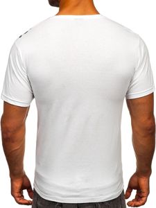 Camiseta de manga corta con estampado para hombre blanco Bolf 142171