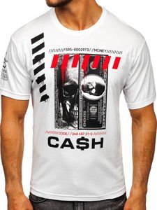 Camiseta de manga corta con estampado para hombre blanco Bolf 14315