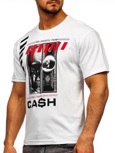 Camiseta de manga corta con estampado para hombre blanco Bolf 14315