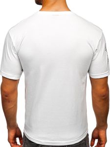 Camiseta de manga corta con estampado para hombre blanco Bolf 14315