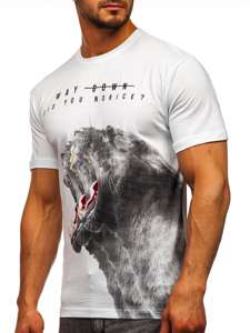 Camiseta de manga corta con estampado para hombre blanco Bolf 181519