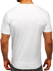 Camiseta de manga corta con estampado para hombre blanco Bolf 181519