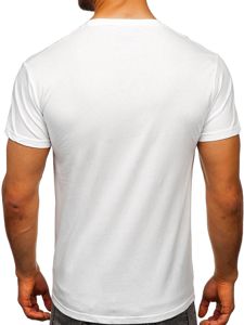 Camiseta de manga corta con estampado para hombre blanco Bolf KS2106