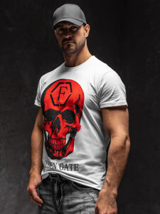 Camiseta de manga corta con estampado para hombre blanco Bolf KS2106