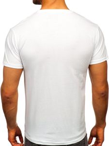 Camiseta de manga corta con estampado para hombre blanco Bolf KS2107