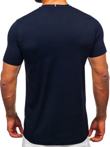 Camiseta de manga corta con impresión para hombre azul oscuro Tommy Hilfiger TH10082