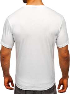 Camiseta de manga corta con impresión para hombre blanco Bolf 0011