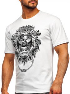 Camiseta de manga corta con impresión para hombre blanco Bolf 0202